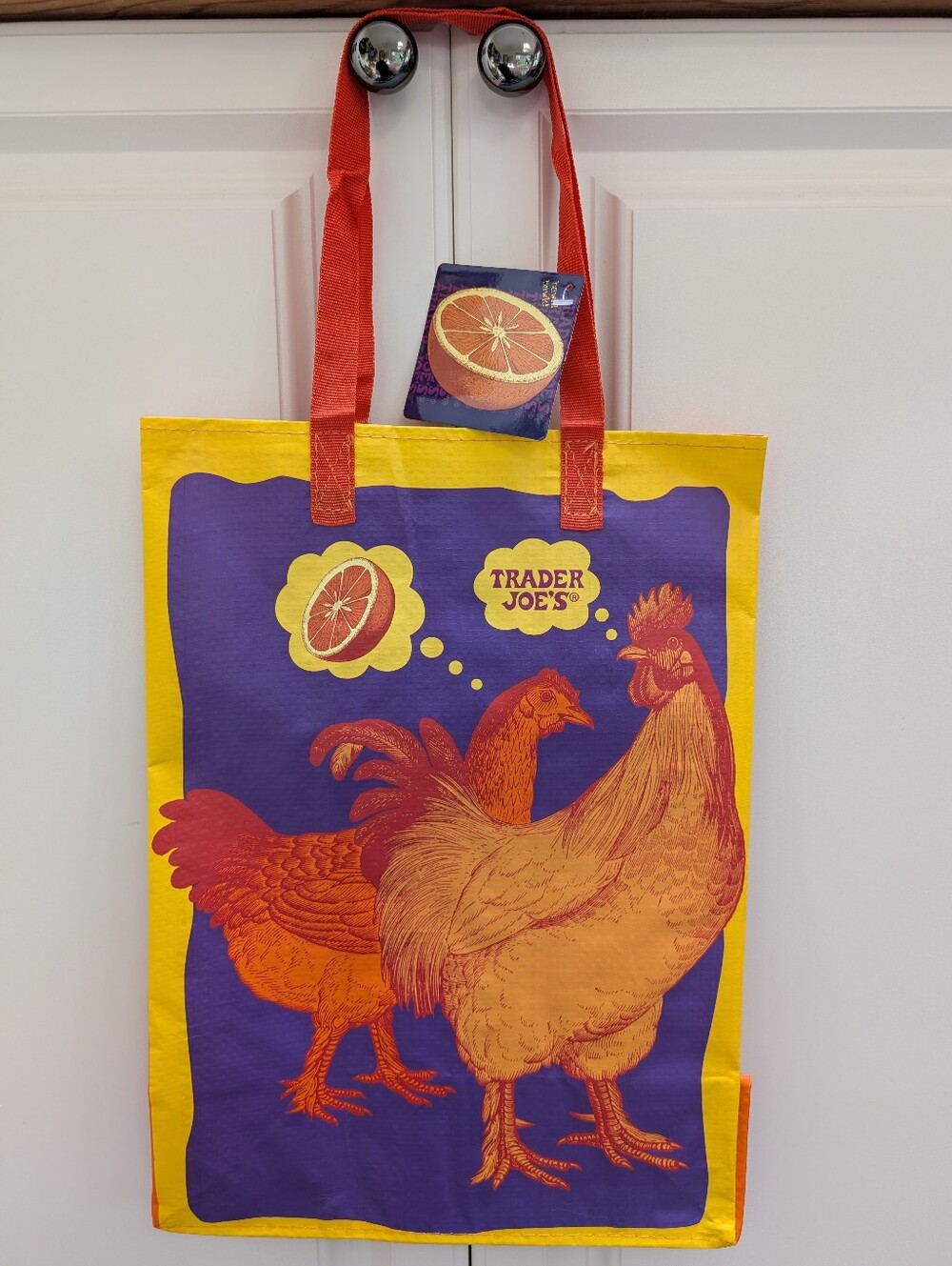 NWT Rare Trader Joes Orange Chicken Reusable Grocery Bag - Picture 2 of 4